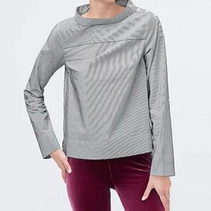 NWOT J.Crew Striped Funnel Neck Blouse